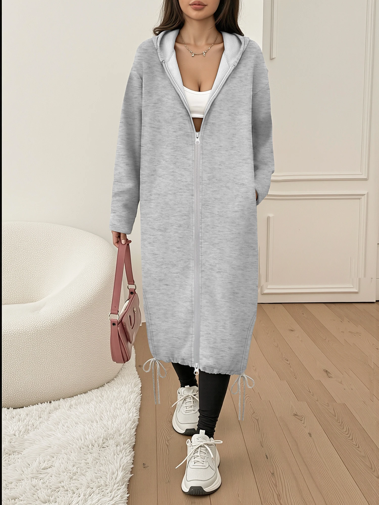 Women's Lightweight Long Hooded Sweatshirt Coat Breathable Zip Up Oversized Hoodie Casual Sportswear
Women's Lightweight Long Hooded Sweatshirt Coat Breathable Zip Up Oversized Hoodie Casual Sportswear