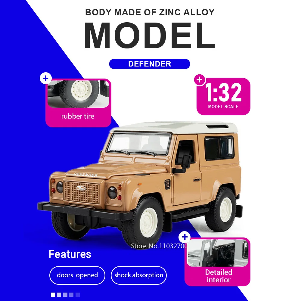 Машинка-игрушка Land Rover Defender Valkyrie, масштаб 1:32, литая модель из сплава, с резиновыми шинами, открывающимися дверями, миниатюрный автомобиль, отличный подарок для мальчика
Машинка-игрушка Land Rover Defender Valkyrie, масштаб 1:32, литая модель из сплава, с резиновыми шинами, открывающимися дверями, миниатюрный автомобиль, отличный подарок для мальчика
