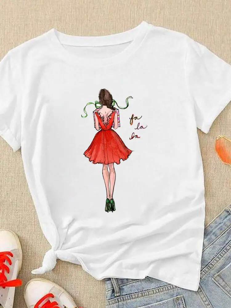 Cartoon Style 90s Lovely Cute Printed Fashion Christmas Women Short Sleeve T-Shirts Lady Clothing New Year Graphic T Top Tee
Cartoon Style 90s Lovely Cute Printed Fashion Christmas Women Short Sleeve T-Shirts Lady Clothing New Year Graphic T Top Tee