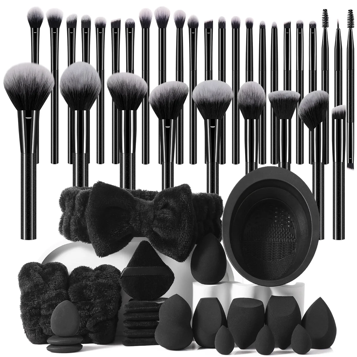 54PCS Makeup Tools:32PCS Makeup brush set+4PCS Makeup Tools+18PCS Makeup Sponges
54PCS Makeup Tools:32PCS Makeup brush set+4PCS Makeup Tools+18PCS Makeup Sponges