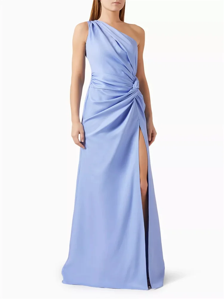Customized Exquisite Blue Pleated Kink Formal Evening Dress Sleeveless One-Shoulder Pleated Waist Kink Side Slit Party Dress
Customized Exquisite Blue Pleated Kink Formal Evening Dress Sleeveless One-Shoulder Pleated Waist Kink Side Slit Party Dress