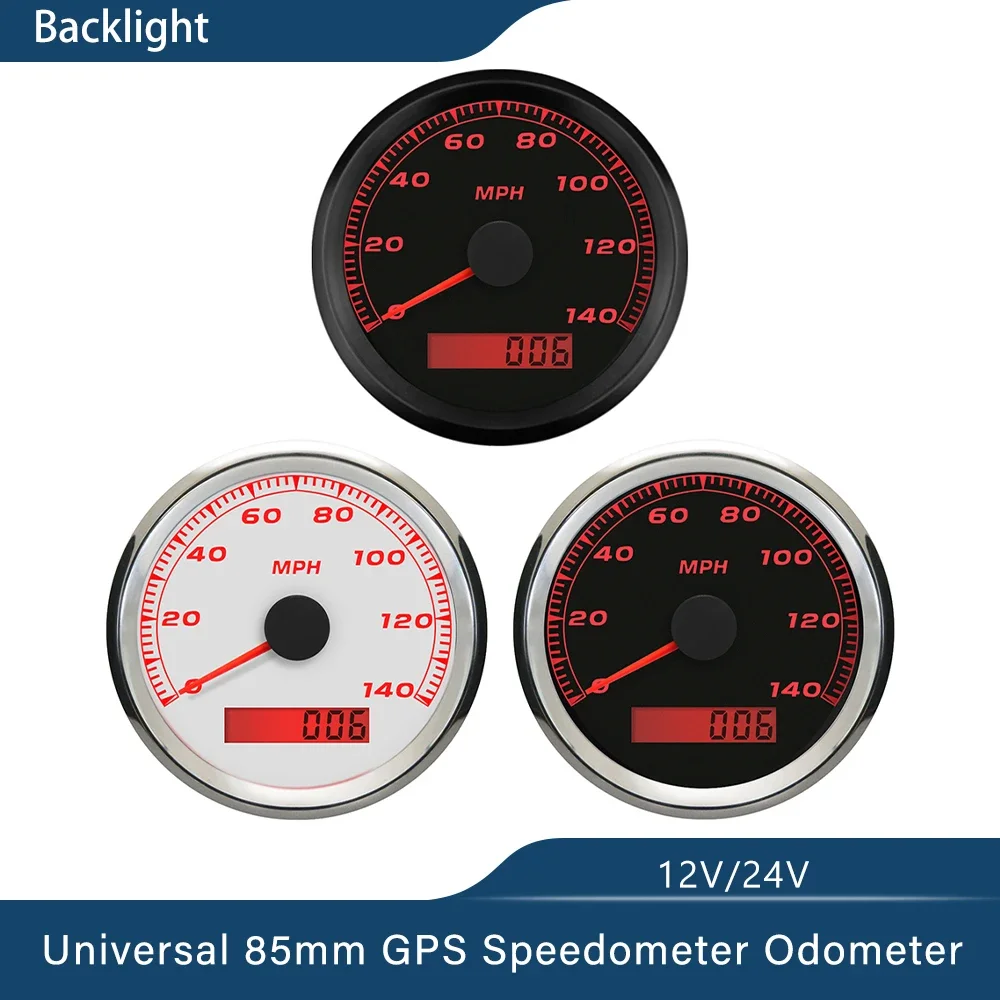 ELING Waterproof 85mm GPS Speedometer 0-140MPH 0-160MPH 0-200MPH Speed Gauge with Red Backlight GPS Antenna for Car Yacht 9-32V
ELING Waterproof 85mm GPS Speedometer 0-140MPH 0-160MPH 0-200MPH Speed Gauge with Red Backlight GPS Antenna for Car Yacht 9-32V