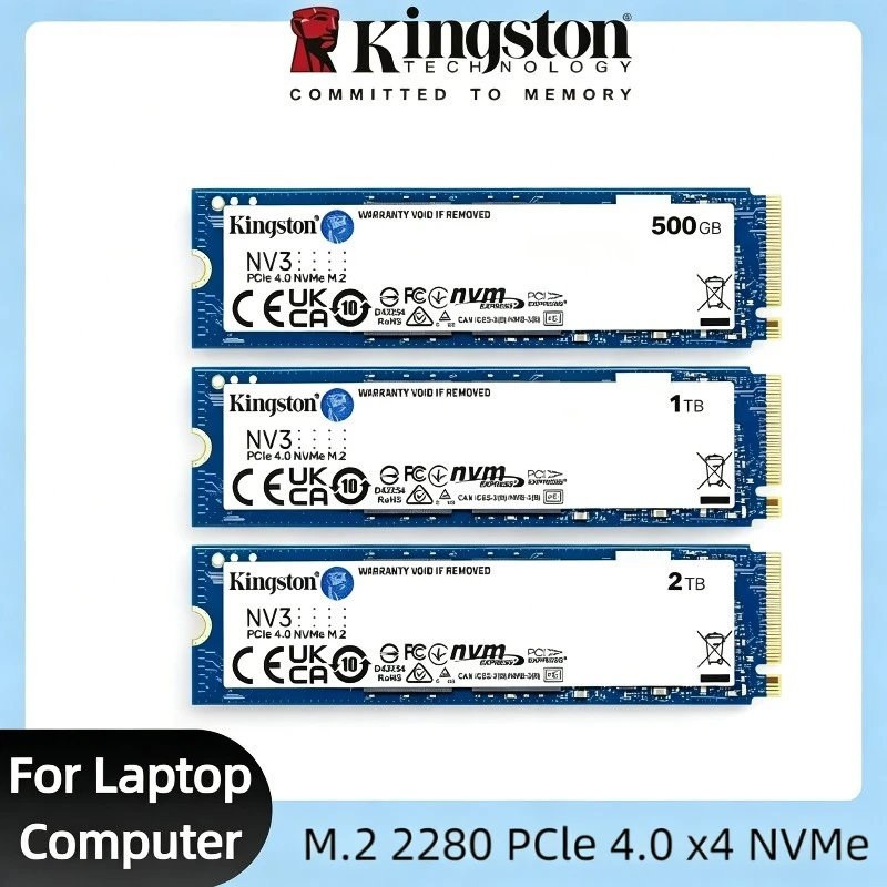 Kingston SSD NV3 NVMe PCIe Gen4.0x4 M.2 2280 Internal SSD 500GB 1TB 2TB Solid State Drive For Desktop Laptop
Kingston SSD NV3 NVMe PCIe Gen4.0x4 M.2 2280 Internal SSD 500GB 1TB 2TB Solid State Drive For Desktop Laptop