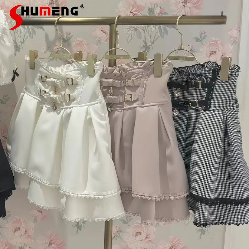 Japanese Mines Style Mass-produced High-waisted PU Buckle Bow Heart Diamond A-line Versatile Sweet Lolita Short Skirt for Women
Japanese Mines Style Mass-produced High-waisted PU Buckle Bow Heart Diamond A-line Versatile Sweet Lolita Short Skirt for Women