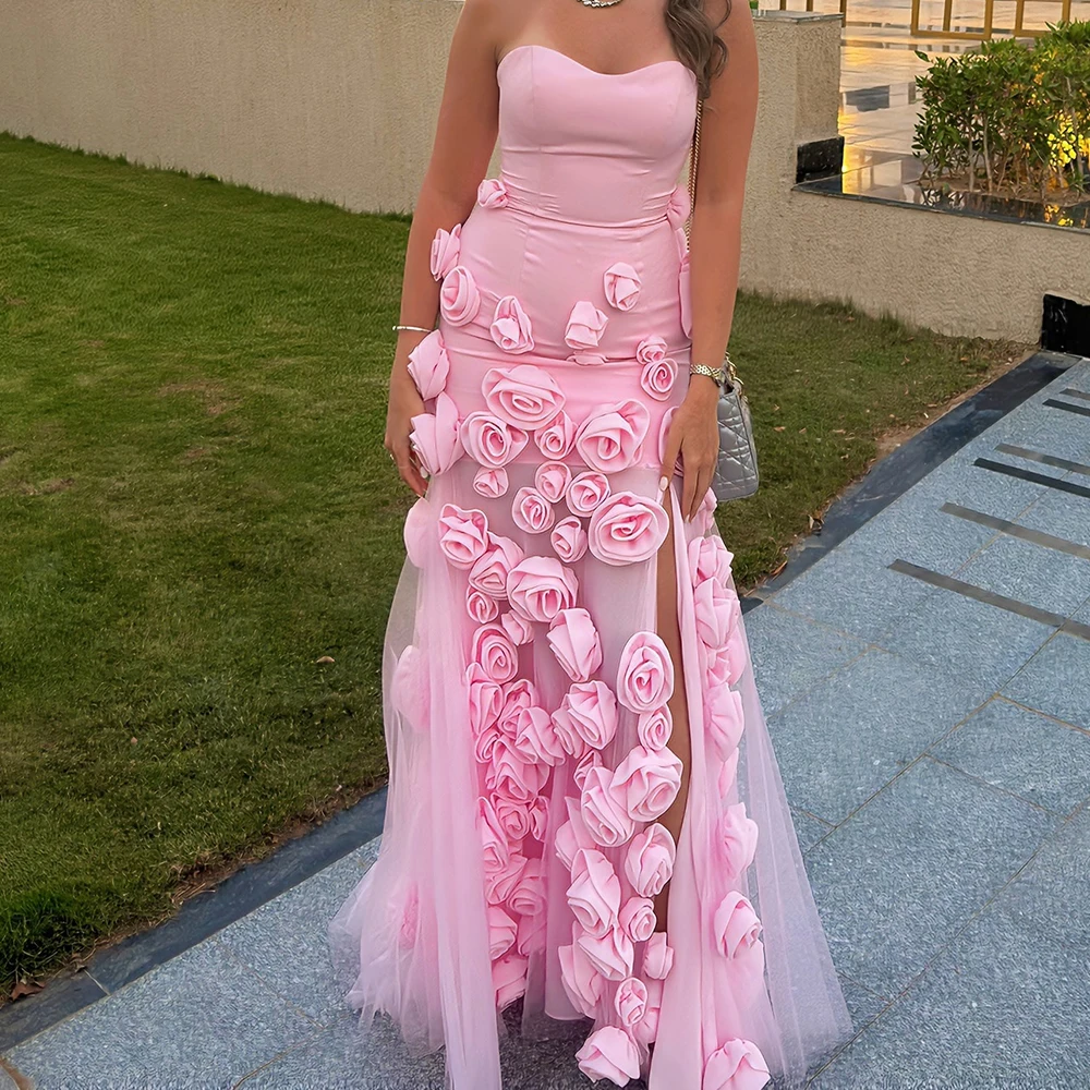 Exquisite Pleats Flowers Front Slit Evening Dresses Graceful Sweetheart A-Line Organza Pink Party Gowns فساتين سهره نسائيه فخمة
Exquisite Pleats Flowers Front Slit Evening Dresses Graceful Sweetheart A-Line Organza Pink Party Gowns فساتين سهره نسائيه فخمة