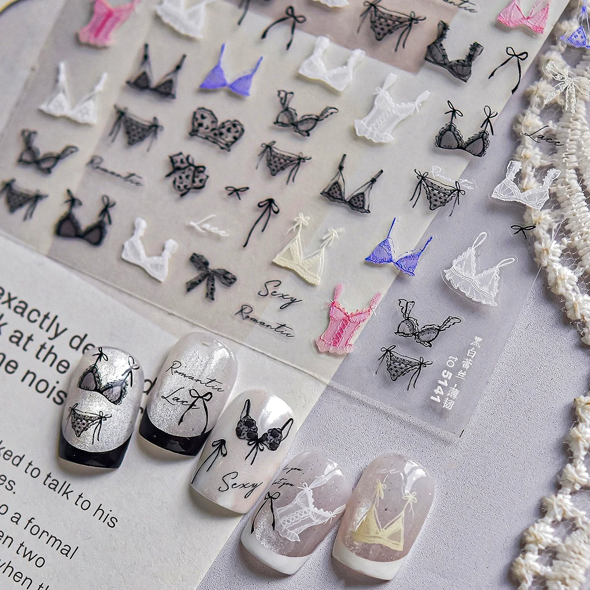 Charm Lace Lingerie Bikini Bra Underwear Summer Beach Cool Sexy Clothes Watermelon Hat Koi Fish Bowknot Nail Art Stickers Decals
Charm Lace Lingerie Bikini Bra Underwear Summer Beach Cool Sexy Clothes Watermelon Hat Koi Fish Bowknot Nail Art Stickers Decals