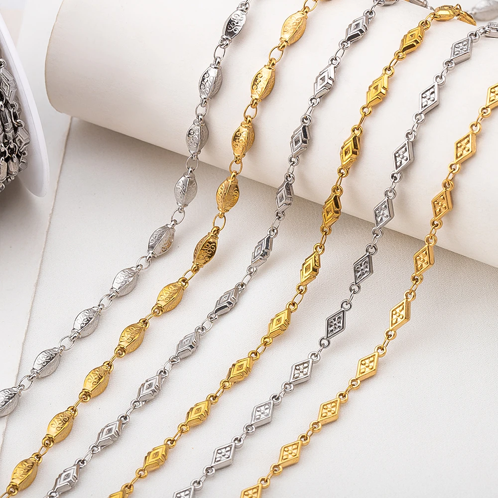Stainless steel European Style Light Luxury Retro Series Clover Olive Roll Grass Pattern Chain For DIY Jewelry Necklace Making
Stainless steel European Style Light Luxury Retro Series Clover Olive Roll Grass Pattern Chain For DIY Jewelry Necklace Making