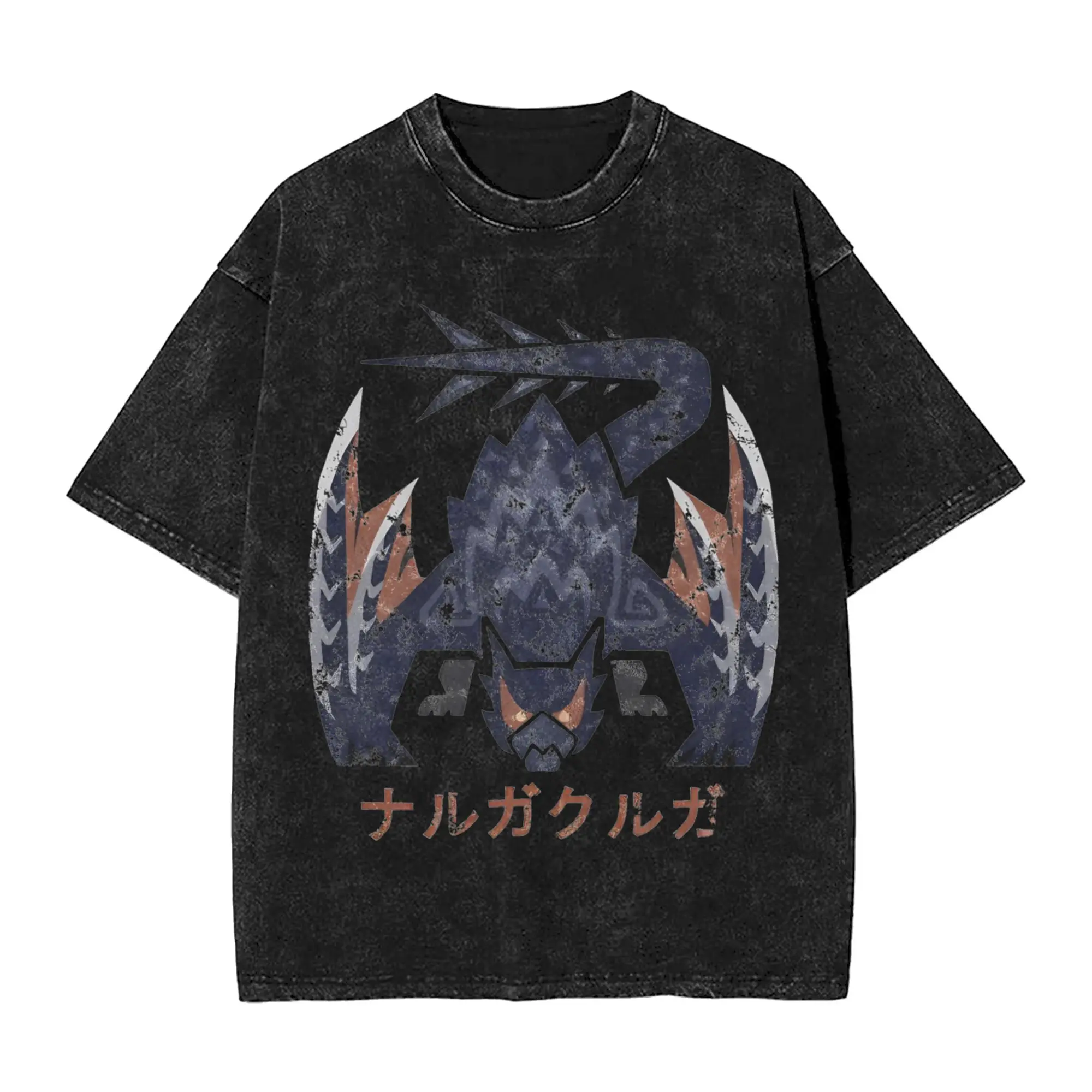 Printed Monster Hunters World Iceborne Nargacuga Kanji Icon Washed T Shirts Accessories Harajuku T-Shirt Men Women Tee Shirt
Printed Monster Hunters World Iceborne Nargacuga Kanji Icon Washed T Shirts Accessories Harajuku T-Shirt Men Women Tee Shirt