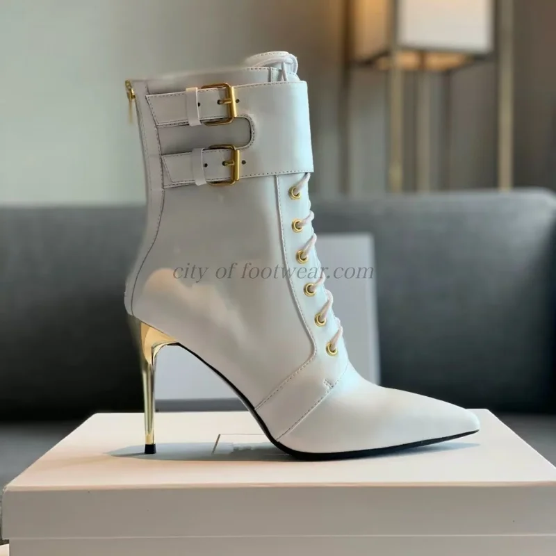 Black/White lace up leather ankle boots thin heels sexy soft buckled women's office booties luxury designer 2026 new dress shoes
Black/White lace up leather ankle boots thin heels sexy soft buckled women's office booties luxury designer 2026 new dress shoes