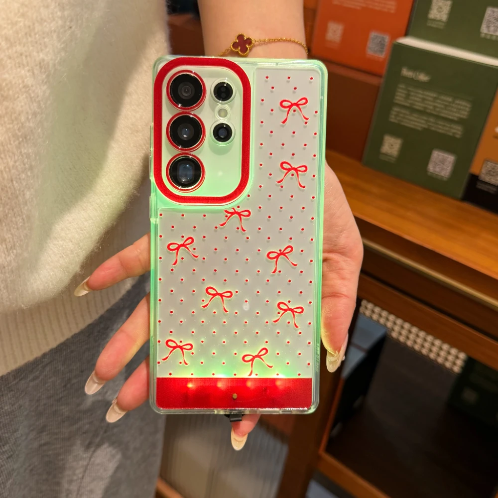 2026 Change Color Luminous Call Light Up Flash Bowknot Cherry Phone Case for Samsung S 24 25 26 Ultra Plus A 35 36 55 56 Cover
2026 Change Color Luminous Call Light Up Flash Bowknot Cherry Phone Case for Samsung S 24 25 26 Ultra Plus A 35 36 55 56 Cover