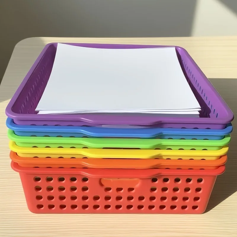 6 Pack Portable Hollow-Out Storage Box for Household Snacks Desk Organization Plastic Storage Basket Dormitory Desktop Book Case
6 Pack Portable Hollow-Out Storage Box for Household Snacks Desk Organization Plastic Storage Basket Dormitory Desktop Book Case
