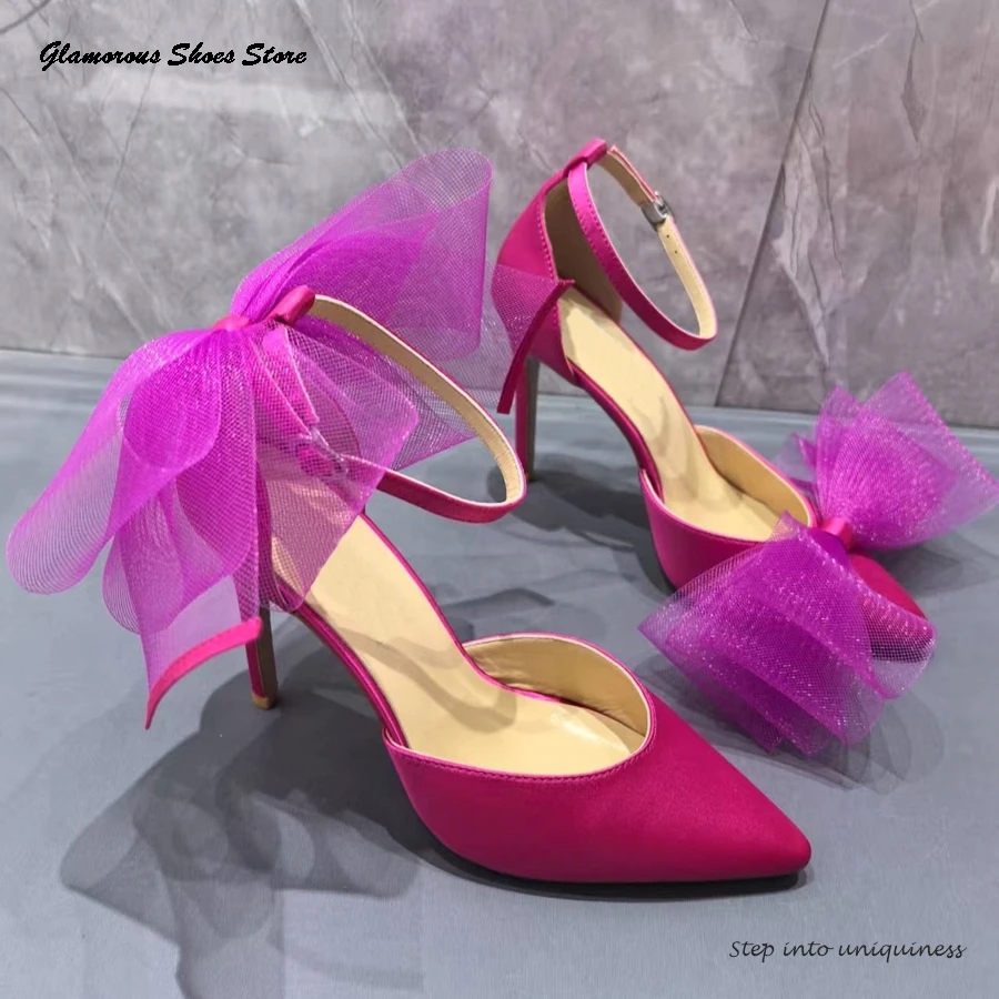 Air Mesh Bow-trimmed Satin Pumps Bridal Wedding Dress Shoes Elegant Pointed Toe Thin High Heels Summer Buckle Strap Stilettos
Air Mesh Bow-trimmed Satin Pumps Bridal Wedding Dress Shoes Elegant Pointed Toe Thin High Heels Summer Buckle Strap Stilettos