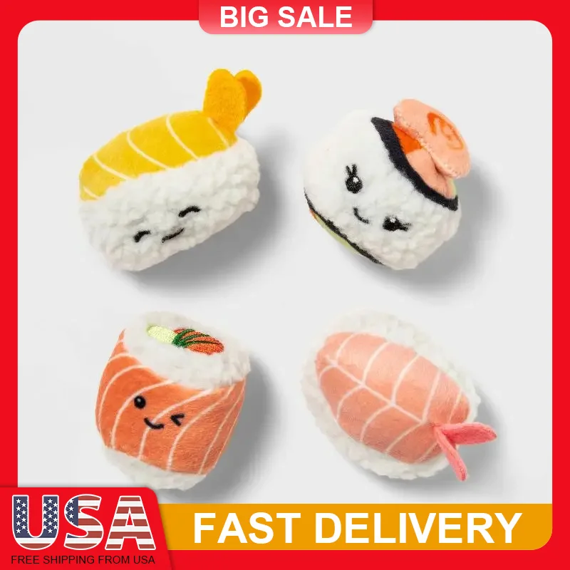 4PCS Smiling Sushi Cat Toy Soft Pouncing Chasing Feline Play Toy Cute Sushi Design Catnip Free Pet Toy Fun
4PCS Smiling Sushi Cat Toy Soft Pouncing Chasing Feline Play Toy Cute Sushi Design Catnip Free Pet Toy Fun