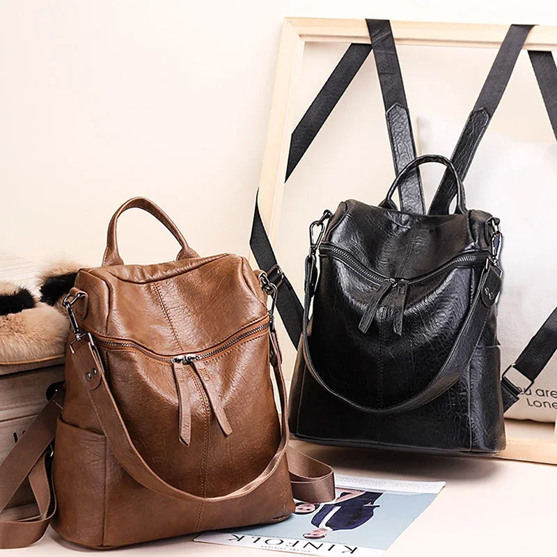 New Korean Version Backpack Women Fashion Female Backpack Female Zipper Bag Leisure Travel PU Leather Retro Student Backpacks
New Korean Version Backpack Women Fashion Female Backpack Female Zipper Bag Leisure Travel PU Leather Retro Student Backpacks