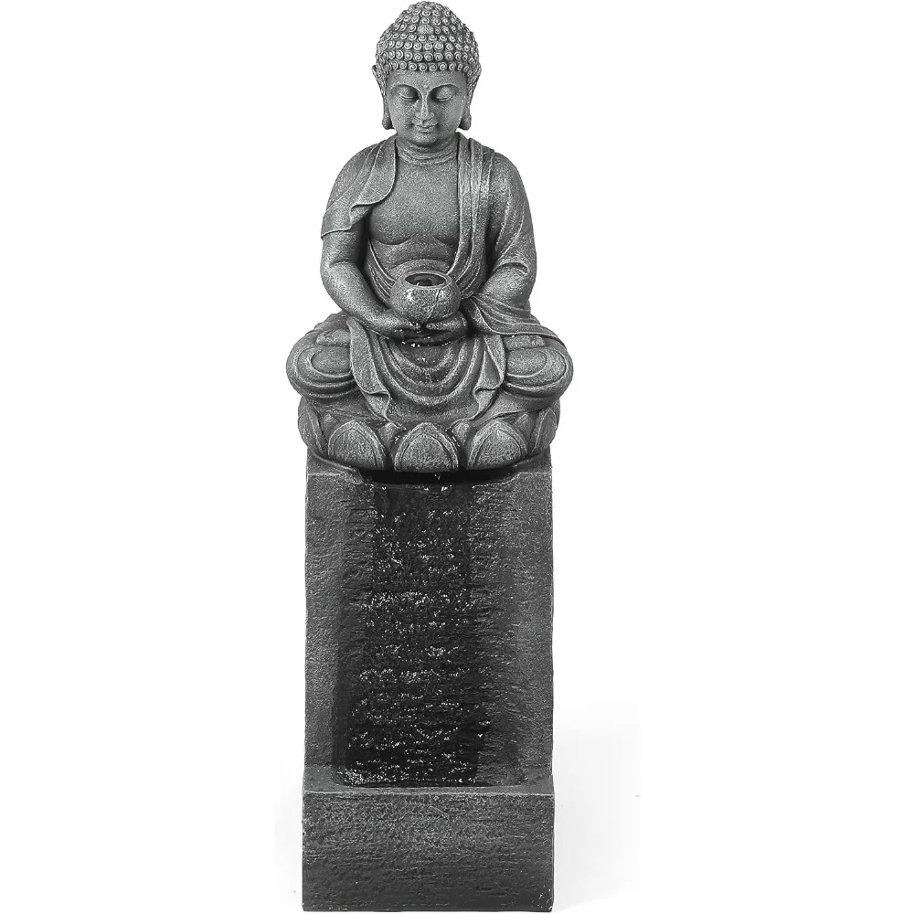 LuxenHome 35 Inch Buddha Outdoor Water Fountain, Resin Meditating Buddha Outdoor Fountain with LED Lights, Zen Water Fountains I
LuxenHome 35 Inch Buddha Outdoor Water Fountain, Resin Meditating Buddha Outdoor Fountain with LED Lights, Zen Water Fountains I