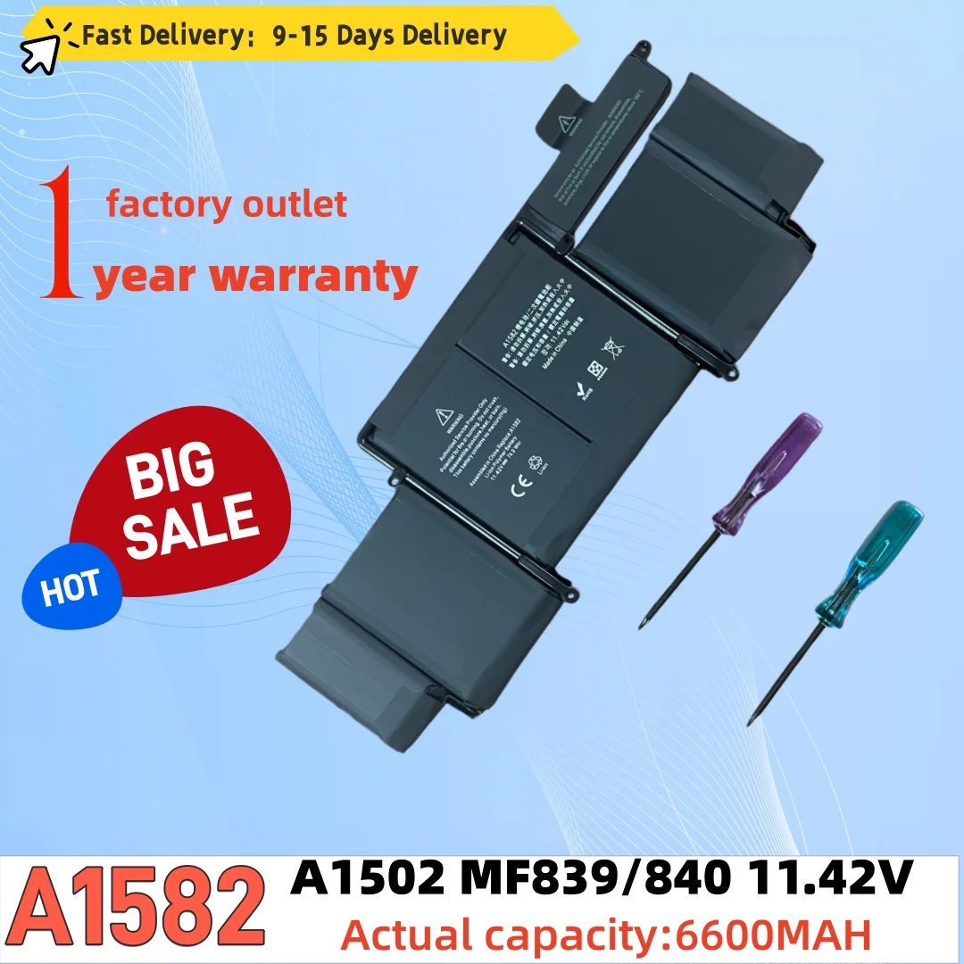 56/5000 Compatible with Apple Macbook PRO 2015 A1502, A1582, MF839, MF840, MF841 notebook batteries
56/5000 Compatible with Apple Macbook PRO 2015 A1502, A1582, MF839, MF840, MF841 notebook batteries