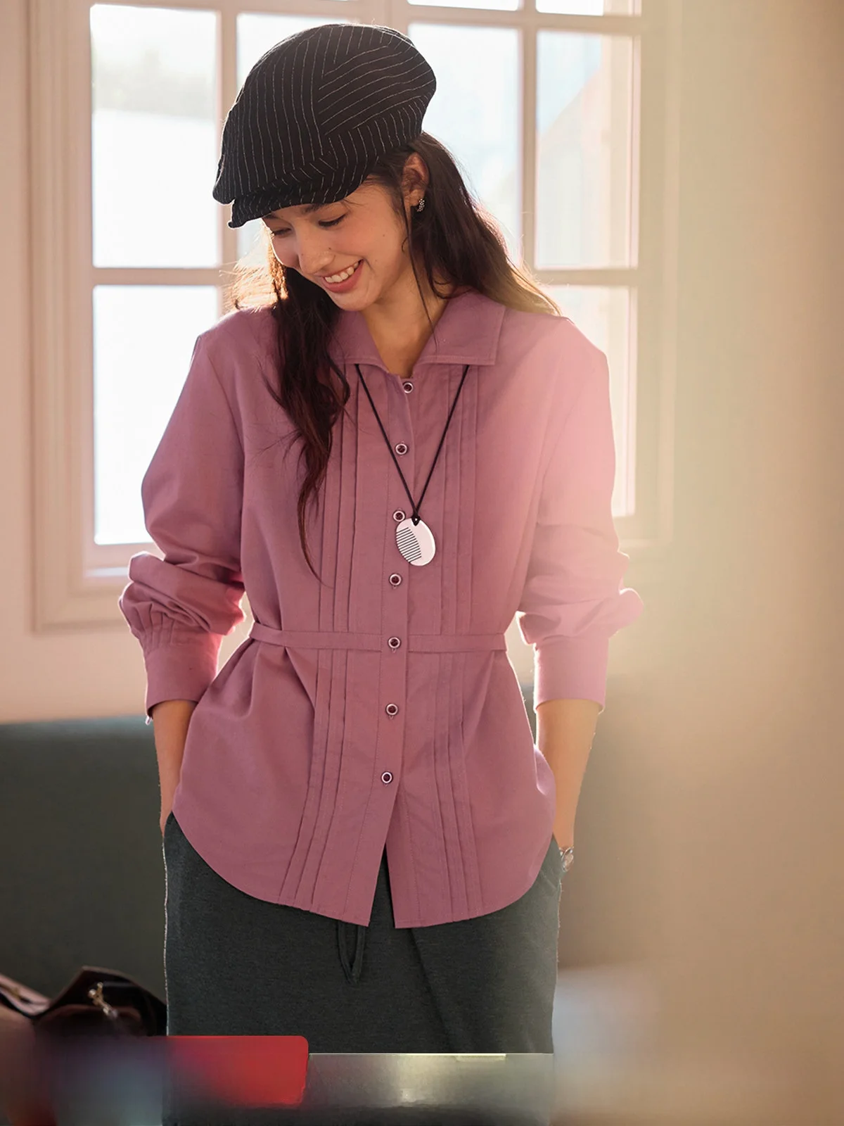 Solighter Vintage Long Sleeve Shirt Women's Autumn Winter Thickened Cotton Flocking Waist Cinched Belted Top Fashionable Comm...
Solighter Vintage Long Sleeve Shirt Women's Autumn Winter Thickened Cotton Flocking Waist Cinched Belted Top Fashionable Comm...