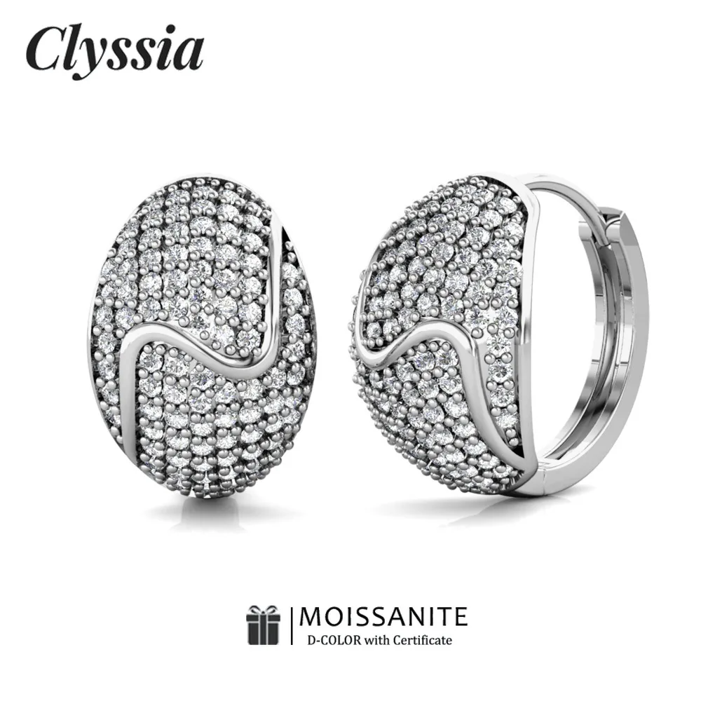 CLYSSIA утолщенные серьги из 100% муассанита для женщин, белое золото 18 карат, стерлинговое серебро 925 пробы, ювелирные изделия, идеальный подарок для невесты
CLYSSIA утолщенные серьги из 100% муассанита для женщин, белое золото 18 карат, стерлинговое серебро 925 пробы, ювелирные изделия, идеальный подарок для невесты