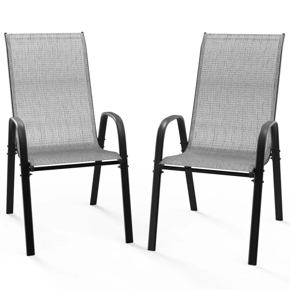 Patio Chairs Set of 2 Stackable Outdoor Dining Chairs with Comfortable Sling High Back Chairs and Armrests for Lawn, Poolside,
Patio Chairs Set of 2 Stackable Outdoor Dining Chairs with Comfortable Sling High Back Chairs and Armrests for Lawn, Poolside,