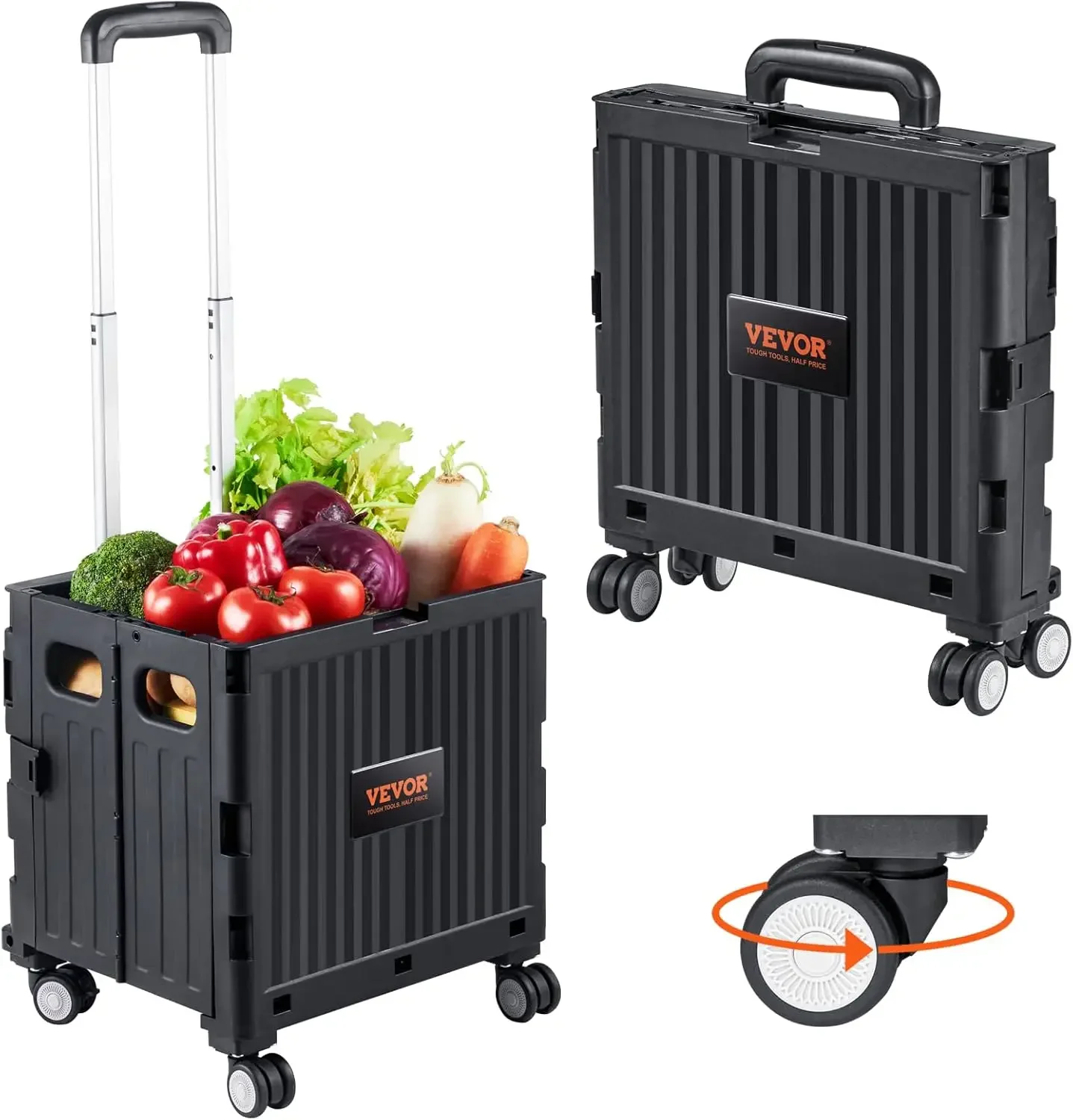 Foldable Utility Cart, 110 lbs Static Load Capacity, Folding Portable Rolling Crate Handcart with Heavy Duty
Foldable Utility Cart, 110 lbs Static Load Capacity, Folding Portable Rolling Crate Handcart with Heavy Duty