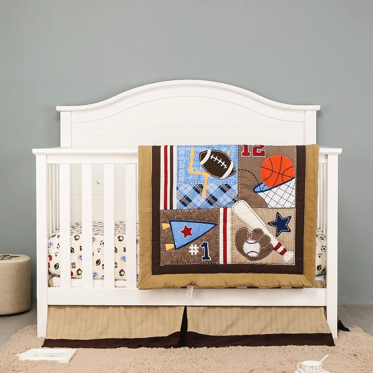 3Pcs Sport Crib Bedding Set Comforter Sets Bedding Luxury Linen (Comforter Fitted Sheet Crib Skirt)
3Pcs Sport Crib Bedding Set Comforter Sets Bedding Luxury Linen (Comforter Fitted Sheet Crib Skirt)