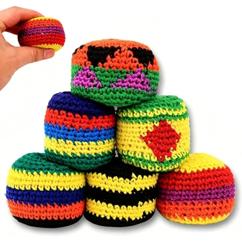 Handmade Knitted Footbag Sack Multicolor Crochet Kick Sack Toy Geometric Pattern Foot Bag for Adults Kids Coordination Training
Handmade Knitted Footbag Sack Multicolor Crochet Kick Sack Toy Geometric Pattern Foot Bag for Adults Kids Coordination Training