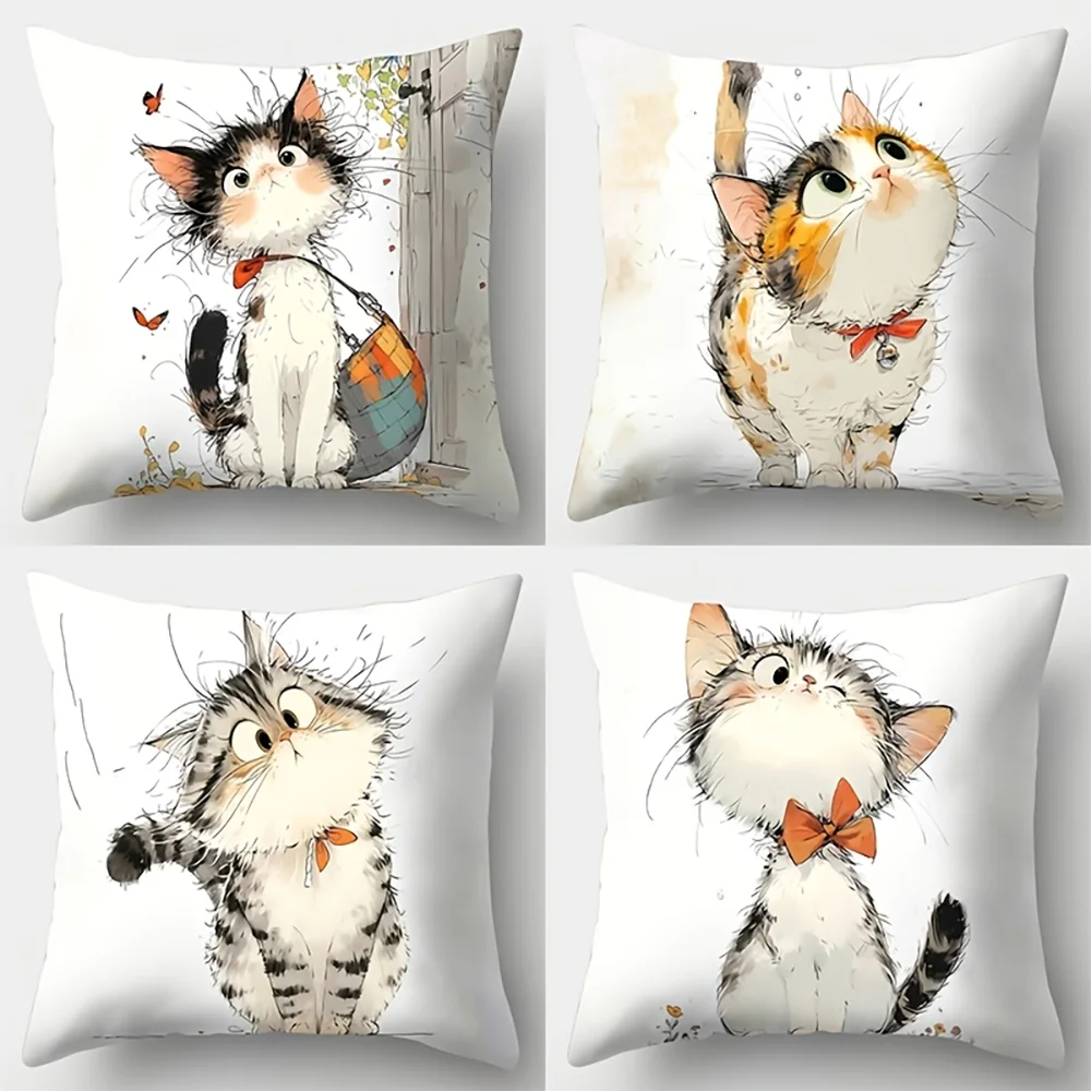 1PC 2D Flat Cute Watercolor Cartoon Cats Throw Pillow Covers Home Decor No Pillow Core Unreal Embroidery
1PC 2D Flat Cute Watercolor Cartoon Cats Throw Pillow Covers Home Decor No Pillow Core Unreal Embroidery