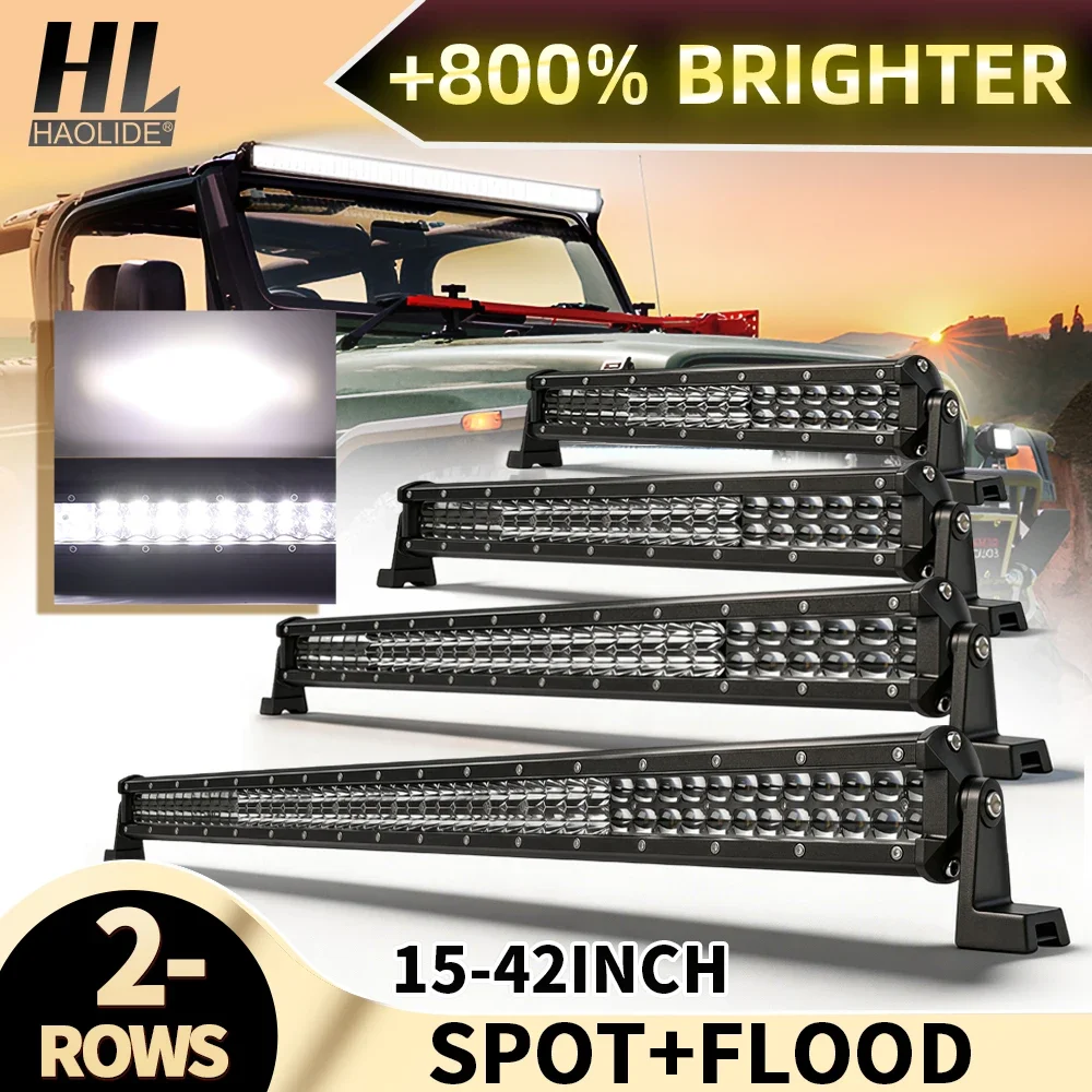 HAOLIDE Led Bar Dual Rows 6000k Spot+Flood Combo Beam Projector Lens 15inch-42inch Super Bright Driving Light Bar off-road use
HAOLIDE Led Bar Dual Rows 6000k Spot+Flood Combo Beam Projector Lens 15inch-42inch Super Bright Driving Light Bar off-road use