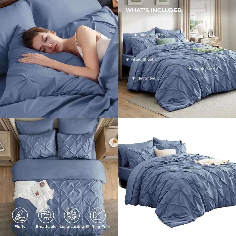 Комплект постельного белья Slate Blue Queen — одеяло из 7 предметов с простынями, наволочками и шаром для всесезонного использования
Комплект постельного белья Slate Blue Queen — одеяло из 7 предметов с простынями, наволочками и шаром для всесезонного использования