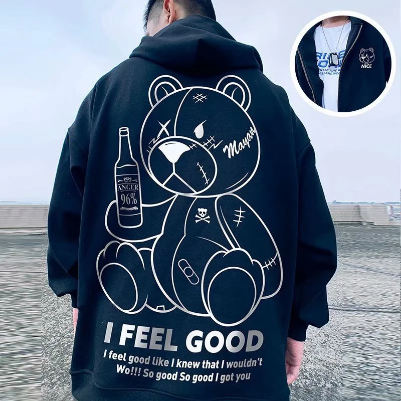 Men's Harajuku Fashion Hoodies Beer Bear Print Kawaii Sweatshirts Zipper Hip Hop Streetwear 2023 Autumn Casual Oversized Hoody
Men's Harajuku Fashion Hoodies Beer Bear Print Kawaii Sweatshirts Zipper Hip Hop Streetwear 2023 Autumn Casual Oversized Hoody