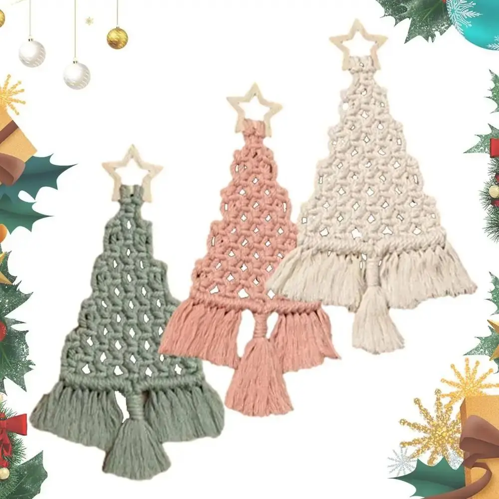 3Pcs Hanging Ornaments Christmas Tree Macrame Kit Cotton Rope Weaving Decorations Christmas Tree DIY Kit DIY Decoration Suplies
3Pcs Hanging Ornaments Christmas Tree Macrame Kit Cotton Rope Weaving Decorations Christmas Tree DIY Kit DIY Decoration Suplies