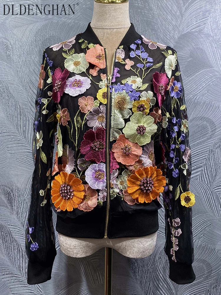 DLDENGHAN Diamond Flower Embroidery Jacket for Women's O-Neck Long Sleeves High Street Jacket Fashion Early Autumn Females
DLDENGHAN Diamond Flower Embroidery Jacket for Women's O-Neck Long Sleeves High Street Jacket Fashion Early Autumn Females