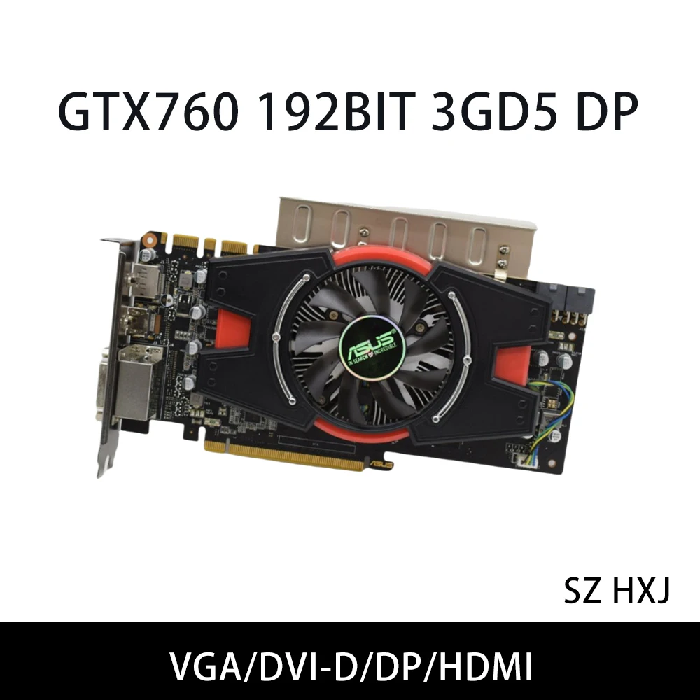 ASUS GTX760 192BIT 3GD5 DP Graphics Support DVI-D VGA DVI-I PCI 3.0 6+6Pin for Desktop PC Computer
ASUS GTX760 192BIT 3GD5 DP Graphics Support DVI-D VGA DVI-I PCI 3.0 6+6Pin for Desktop PC Computer