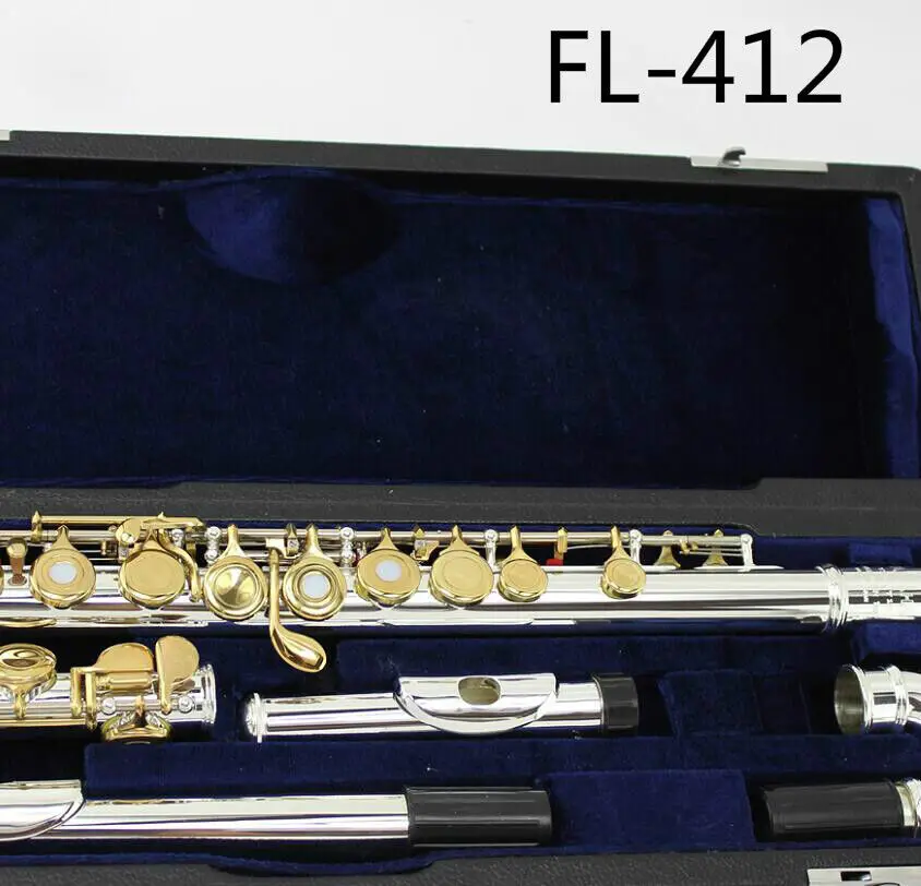 Flute FL-412 elbow silver-plated gold paint 16/17 hole opening and closing C key
Flute FL-412 elbow silver-plated gold paint 16/17 hole opening and closing C key