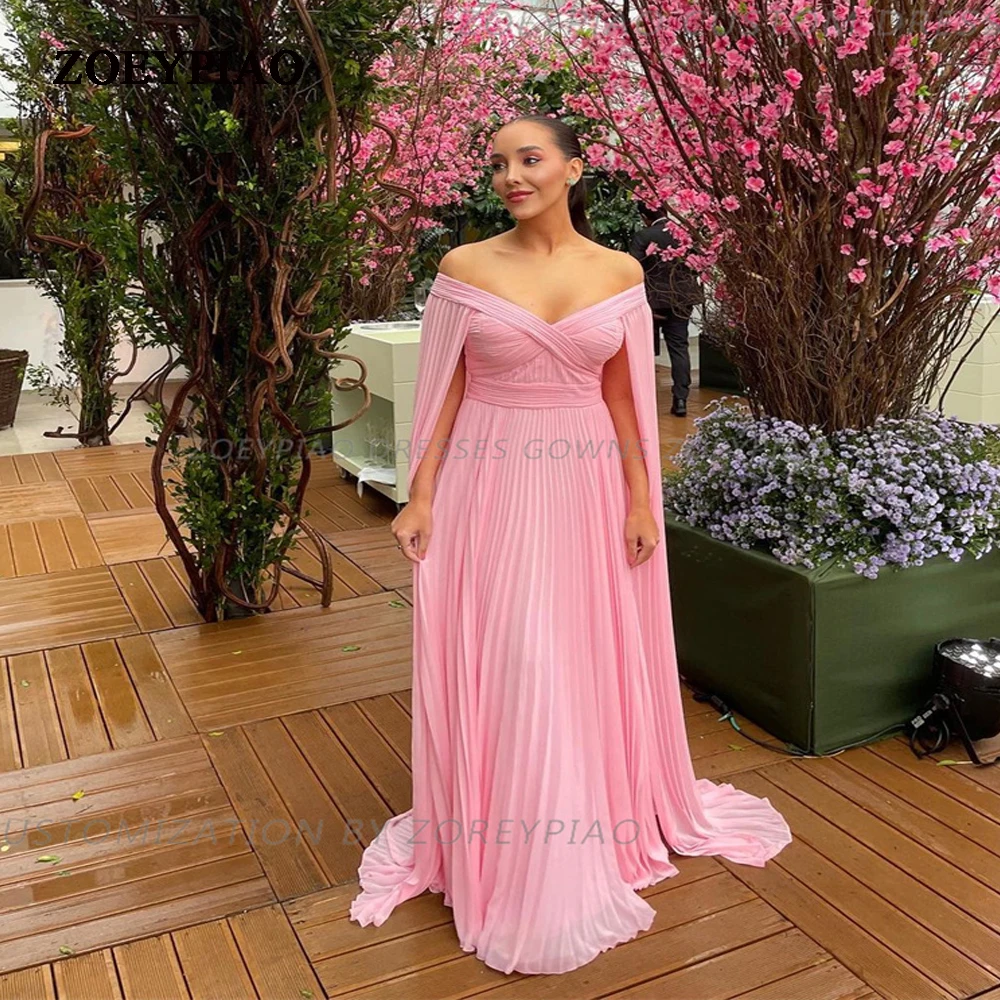 Simple Pink Chiffon Long A Line Party Dresses Off Shoulder Evening Prom Gowns Off Shoulder Event Gowns Dress Customized
Simple Pink Chiffon Long A Line Party Dresses Off Shoulder Evening Prom Gowns Off Shoulder Event Gowns Dress Customized