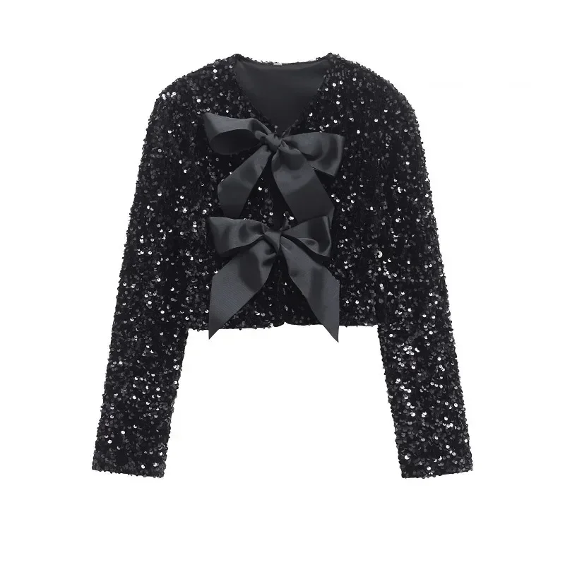 TRAF ZR Cropped Coat New in Outerwears Elegant and Pretty Women's Coats Women's Autumn Coat Vintage Bow Sequins Lady Jackets
TRAF ZR Cropped Coat New in Outerwears Elegant and Pretty Women's Coats Women's Autumn Coat Vintage Bow Sequins Lady Jackets