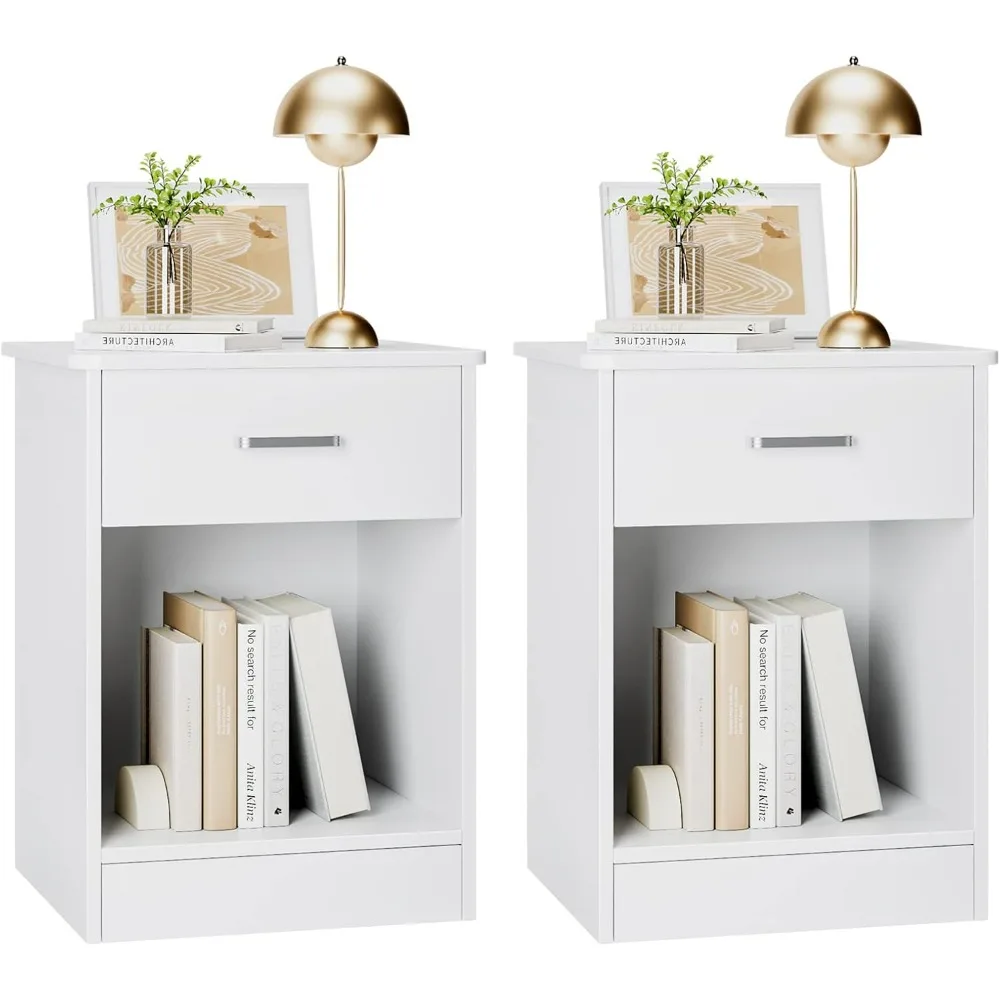 Set of 2, 2-Tier Side Table with Drawer and Storage Shelf, Bedside Table Modern Night Stand for Bedroom, Home Office
Set of 2, 2-Tier Side Table with Drawer and Storage Shelf, Bedside Table Modern Night Stand for Bedroom, Home Office