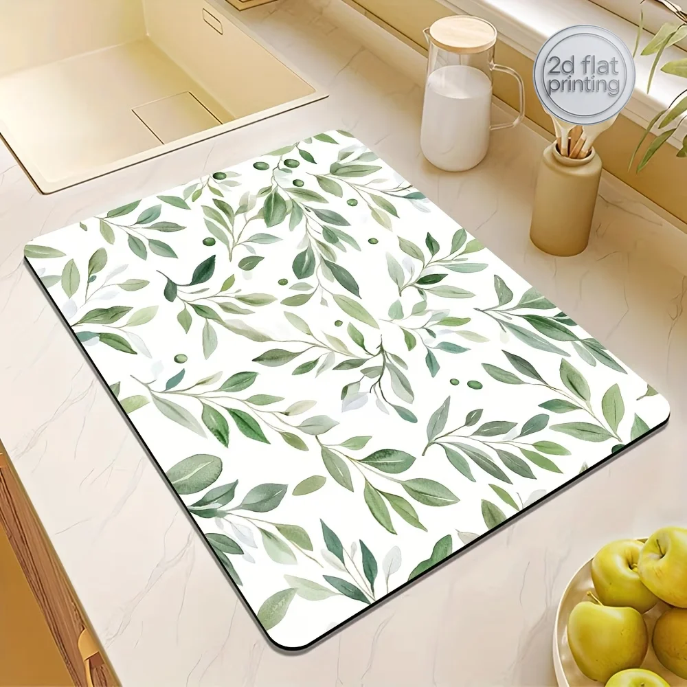 Eucalyptus leaves Themed Dish Drying Mat Non-Slip Heat-Resistant Rubber Kitchen Countertop Pad For Machines & Bar Accessories
Eucalyptus leaves Themed Dish Drying Mat Non-Slip Heat-Resistant Rubber Kitchen Countertop Pad For Machines & Bar Accessories
