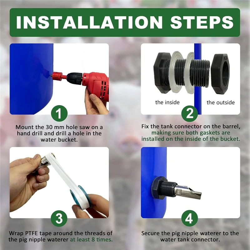 5 шт. соски для поилки для свиней, автоматическая поилка для свиней с сосками для бочки, система поилки для свиней из нержавеющей стали-ABGL
5 шт. соски для поилки для свиней, автоматическая поилка для свиней с сосками для бочки, система поилки для свиней из нержавеющей стали-ABGL