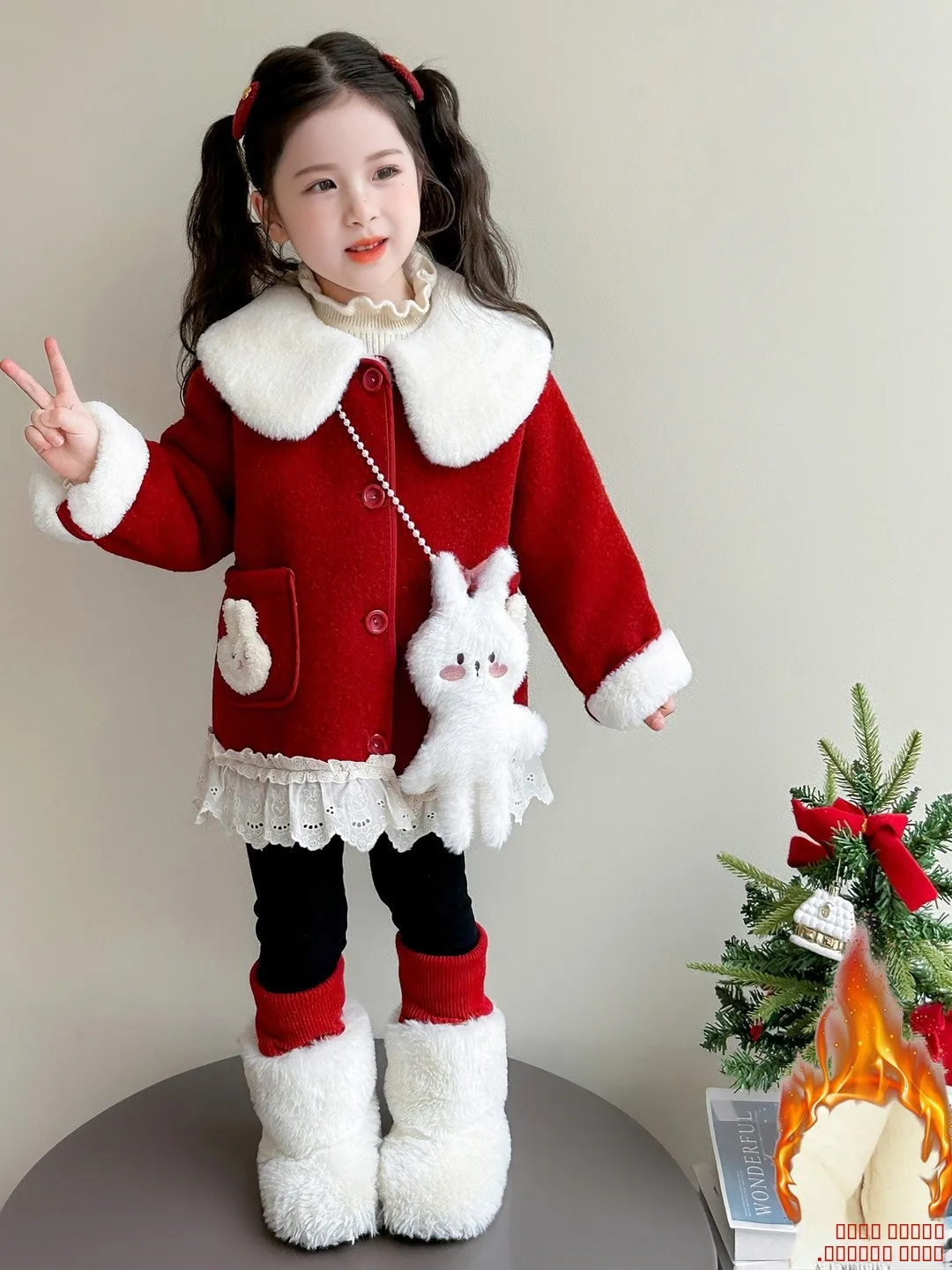 Princ Sle Fce Lined Girls Coat Korean Faion Baby Girl's Woolen Outerwear Thiened Long Sve Button Closure
Princ Sle Fce Lined Girls Coat Korean Faion Baby Girl's Woolen Outerwear Thiened Long Sve Button Closure