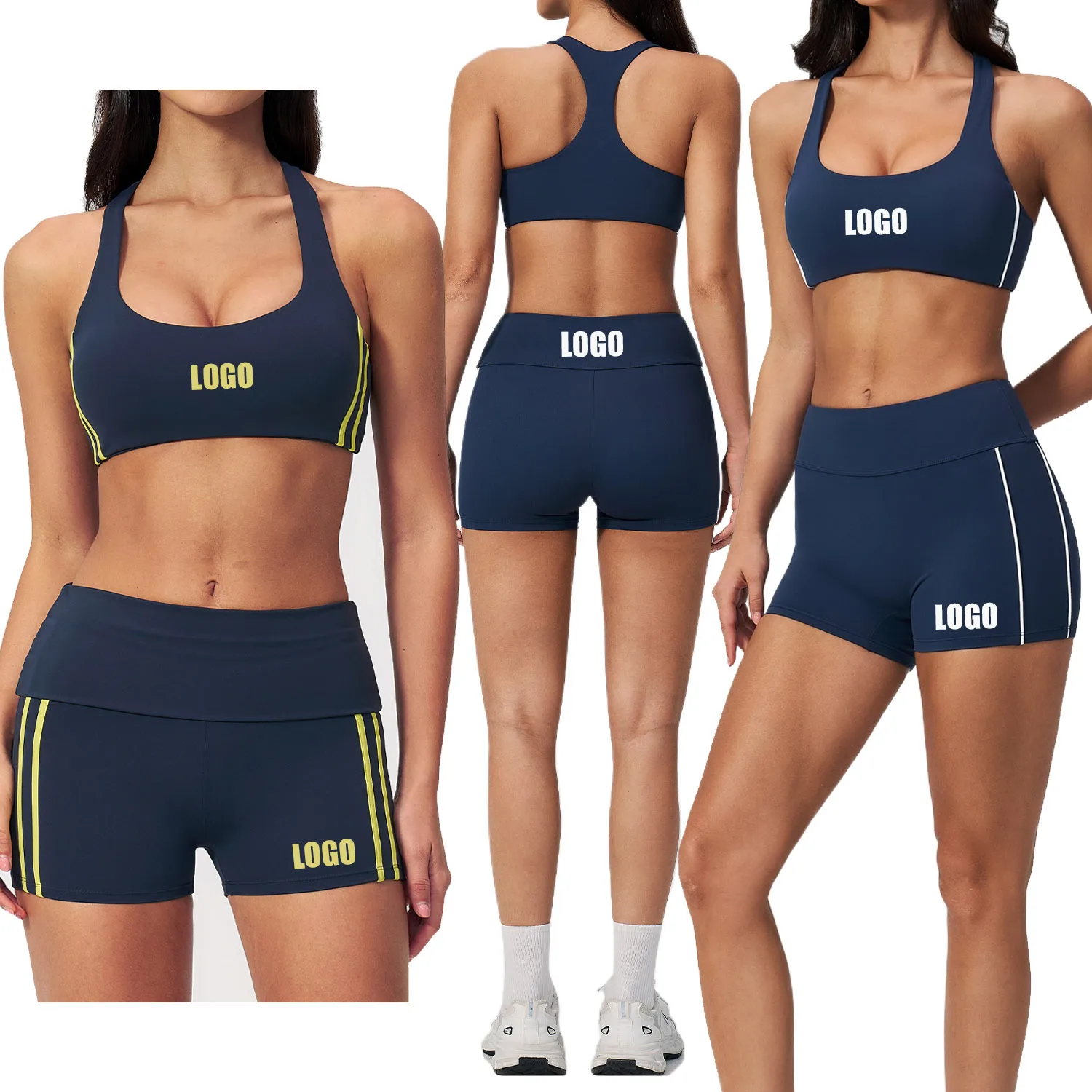 Custom LOGO women's new summer yoga hip lift tight fitness folding shorts sports quick-drying vest two-piece set
Custom LOGO women's new summer yoga hip lift tight fitness folding shorts sports quick-drying vest two-piece set