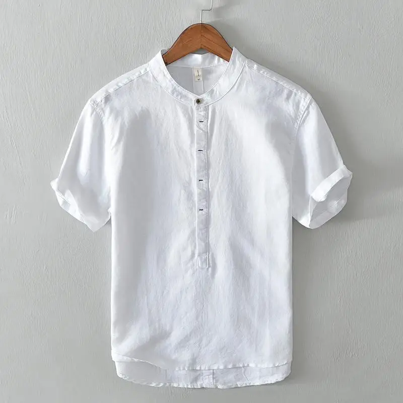 Men's Short Shirt Cotton Linen Stand Collar Casual Style Summer Thin Material Comfortable Fit Pure Color Inner Wear
Men's Short Shirt Cotton Linen Stand Collar Casual Style Summer Thin Material Comfortable Fit Pure Color Inner Wear