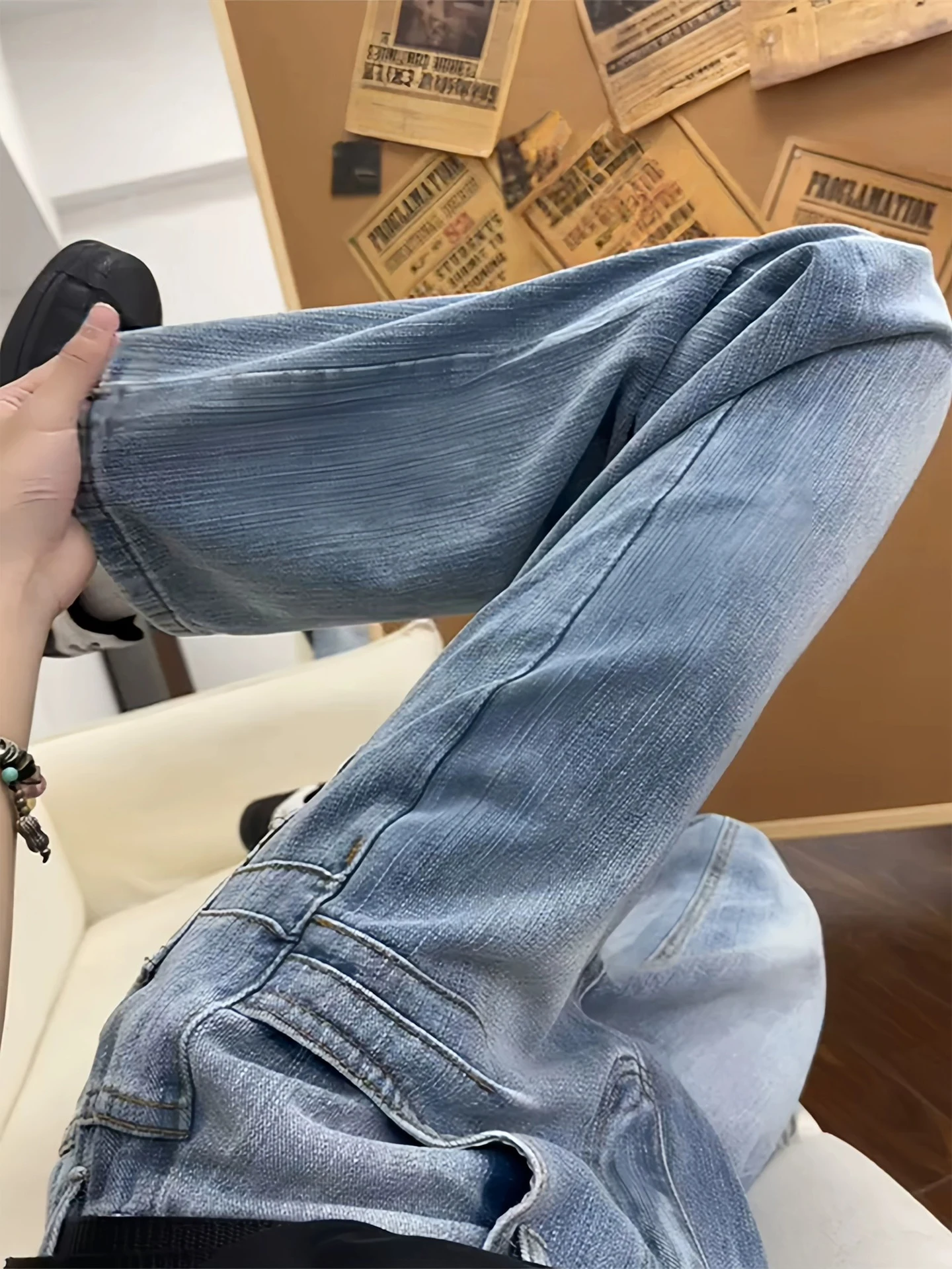 Мужские джинсы с узором «Бамбуковые бутоны», синие, с высокой талией, прямые, свободного кроя, повседневные, износостойкие, осенние, в американском стиле High Street
Мужские джинсы с узором «Бамбуковые бутоны», синие, с высокой талией, прямые, свободного кроя, повседневные, износостойкие, осенние, в американском стиле High Street