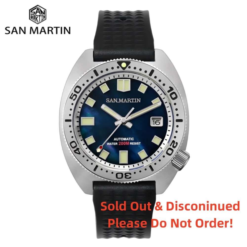San Martin 42mm MOP Dial Turtle Men Diving Watch 3H Date 20Bar Waterproof Shark Logo Case Back C3 Luminous Sapphire Glass SN0068
San Martin 42mm MOP Dial Turtle Men Diving Watch 3H Date 20Bar Waterproof Shark Logo Case Back C3 Luminous Sapphire Glass SN0068