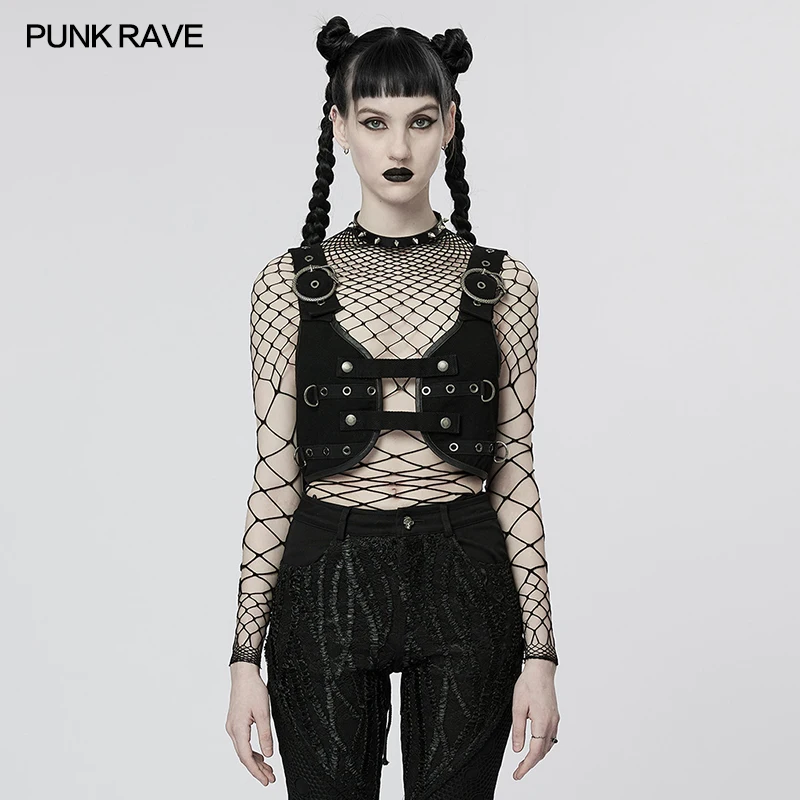 PUNK RAVE Women's Punk Personalized Metal Snake-shaped Zigzag Buckles Small Vest Club Slim Sexy Women Waist Black Corset
PUNK RAVE Women's Punk Personalized Metal Snake-shaped Zigzag Buckles Small Vest Club Slim Sexy Women Waist Black Corset