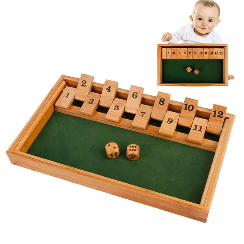 Деревянная настольная игра Shut Box с играми 1-2 игрока, деревянные игральные кости с цифрами, игральные кости для детей и семьи
Деревянная настольная игра Shut Box с играми 1-2 игрока, деревянные игральные кости с цифрами, игральные кости для детей и семьи