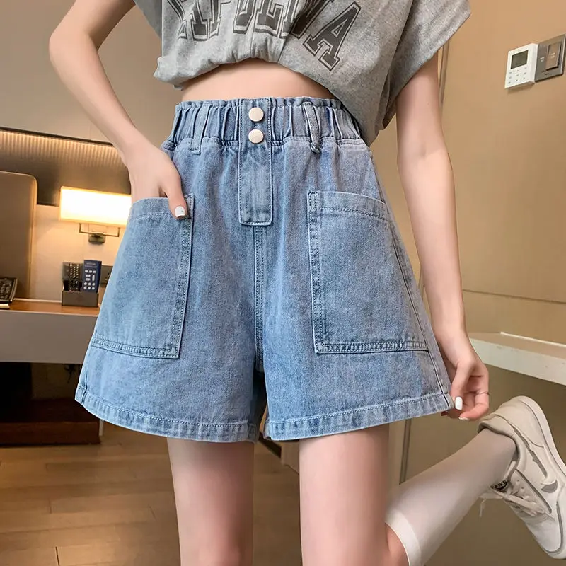 Female Summer New Denim Shorts Woman Casual High Waist A-Line Loose Wide Leg Pants Simple Female Jeans Oversized Shorts Q435
Female Summer New Denim Shorts Woman Casual High Waist A-Line Loose Wide Leg Pants Simple Female Jeans Oversized Shorts Q435