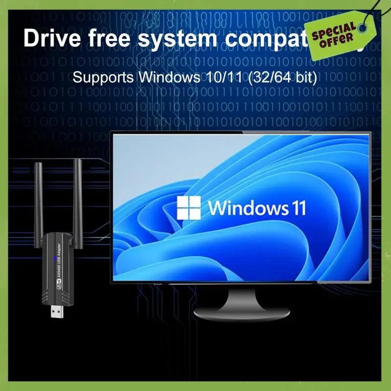 Wi-Fi 6E AX5400 USB-адаптер Беспроводная карта Wi-Fi Трехдиапазонный 2,4G/5G/6Ghz 5400 Мбит/с USB-адаптер Wi-Fi6e для Win10 и Win11
Wi-Fi 6E AX5400 USB-адаптер Беспроводная карта Wi-Fi Трехдиапазонный 2,4G/5G/6Ghz 5400 Мбит/с USB-адаптер Wi-Fi6e для Win10 и Win11