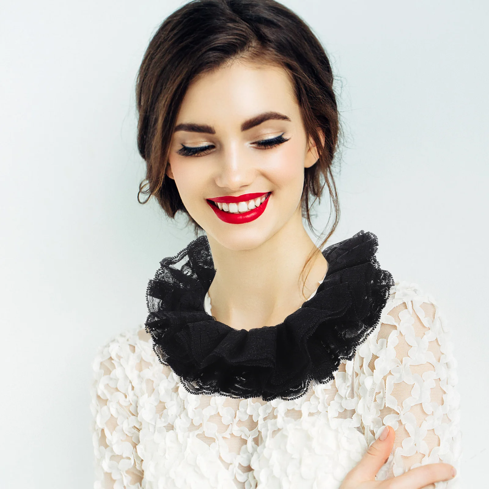 1Set Black Lace Collar Ruffle Neck Collar Wrist Cuffs Victorian Costume Renaissance Accessories for Theater Party Photoshoot
1Set Black Lace Collar Ruffle Neck Collar Wrist Cuffs Victorian Costume Renaissance Accessories for Theater Party Photoshoot