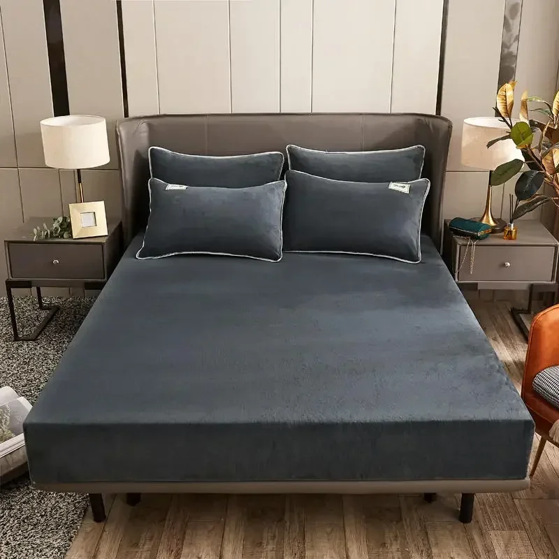 Winter Plush Elastic Fitted Sheet Double Bed Sheet Soft Warm Velvet Bedspread Mattress Cover Bed Linen Protector 90 150 160 180
Winter Plush Elastic Fitted Sheet Double Bed Sheet Soft Warm Velvet Bedspread Mattress Cover Bed Linen Protector 90 150 160 180